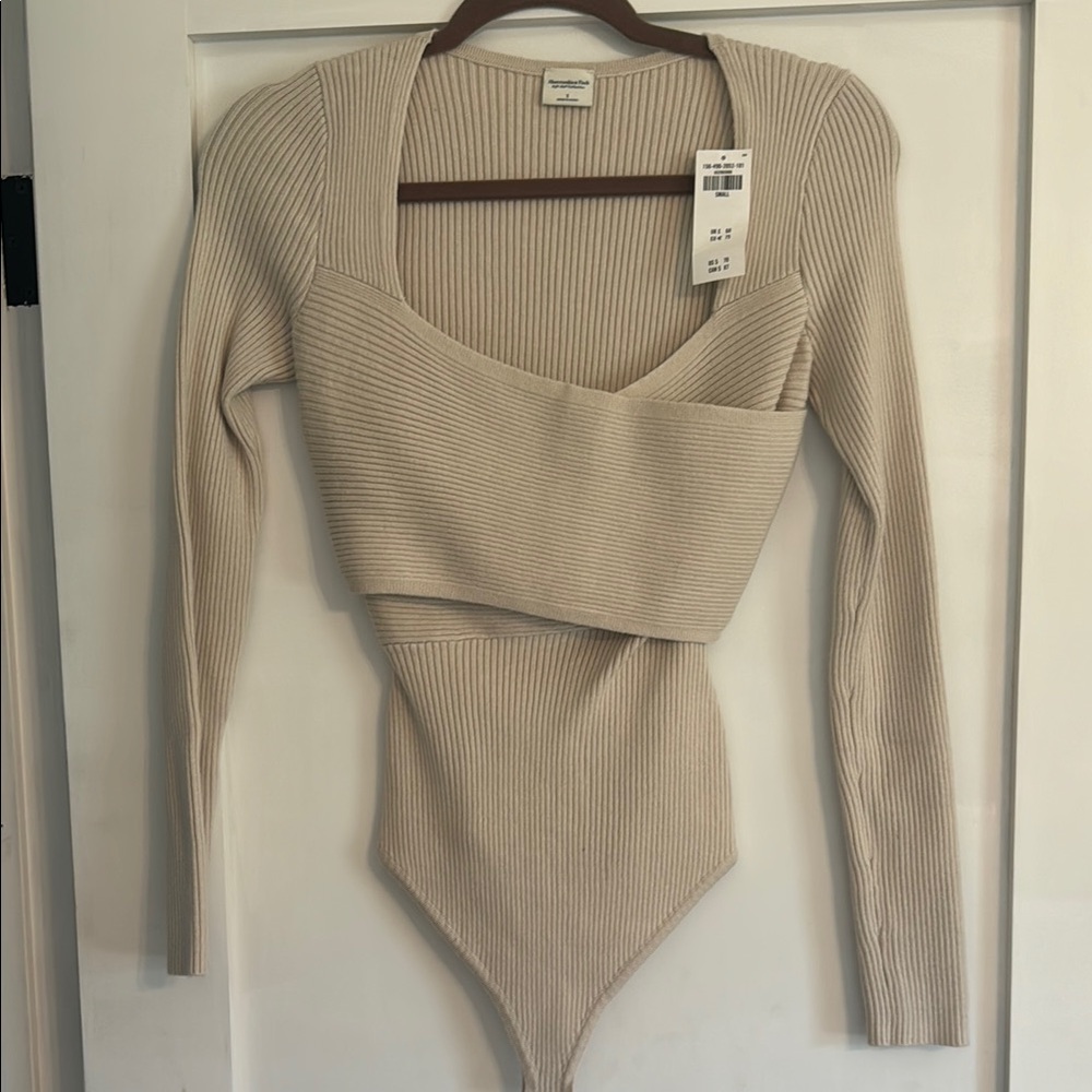 Abercrombie Ribbed Cream Bodysuit